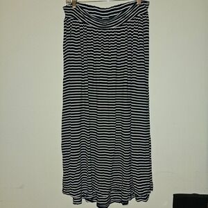 Liz Lange Maternity Navy Blue White Striped Maxi Skirt Small Target Stretch
